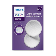 Philips Avent Disposable Breast Pads, SCF254/24 Pack of 24, Transparant