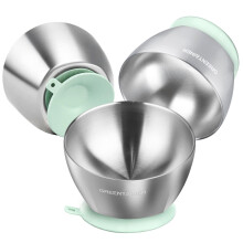 Greentainer 304 Stainless Steel Baby Bowl Set, Double-Wall Insulated & Unbreakable Toddler Bowls with Removable Silicone Suction Base, BPA-Free