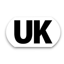 1 Or 2 Pack - Small Subtle 12cm UK Flat Oval Legal and Compliant Car Sticker for Europe - Self Adhesive Vinyl GB Van Camper Caravan Trailor (1)