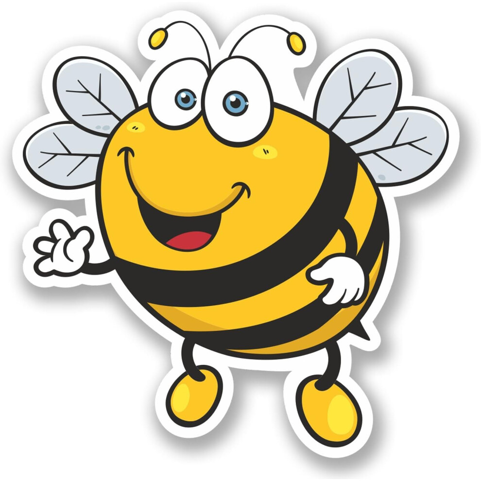 2No. 150Mm Happy Bee Stickers - Self Adhesive Stickers - Easy To Apply 5051226432583