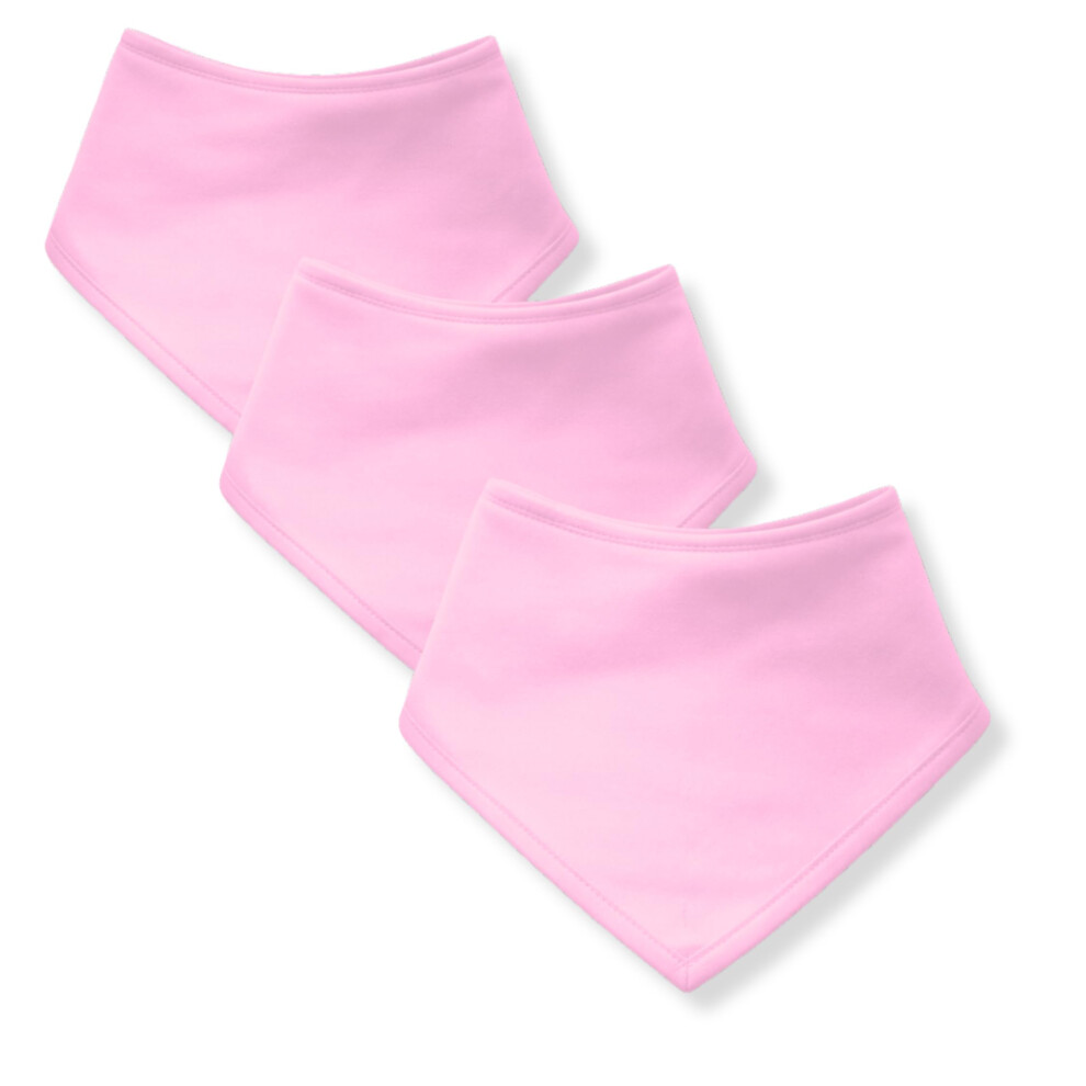 Baby Bandana Bibs 3 Pack, 100% Cotton Dribble Bibs For Boys & Girls 0-24 Months, Teething Bib, Milk Feeding Bib One Size Pink Baby Togs