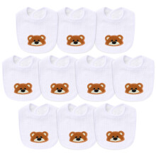 Hakochia Muslin Baby Bibs Extra Thick, for Heavy Droolers 0-36M | 6-Layer Super Absorbent Baby Feeding Bibs | Unisex Neutral Design 10-Pack