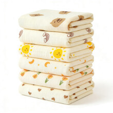 Wuneiox 6 Pack Burp Cloths, 25x25cm Baby Muslin Cloths, 100% Cotton Soft & Breathable Muslin Squares, New Born Baby Essentials for Boys Girls Burp