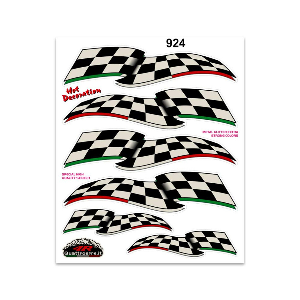 4R Quattroerre.it Chequered Flag Sticker, 20 X 24 Cm 5051226432859