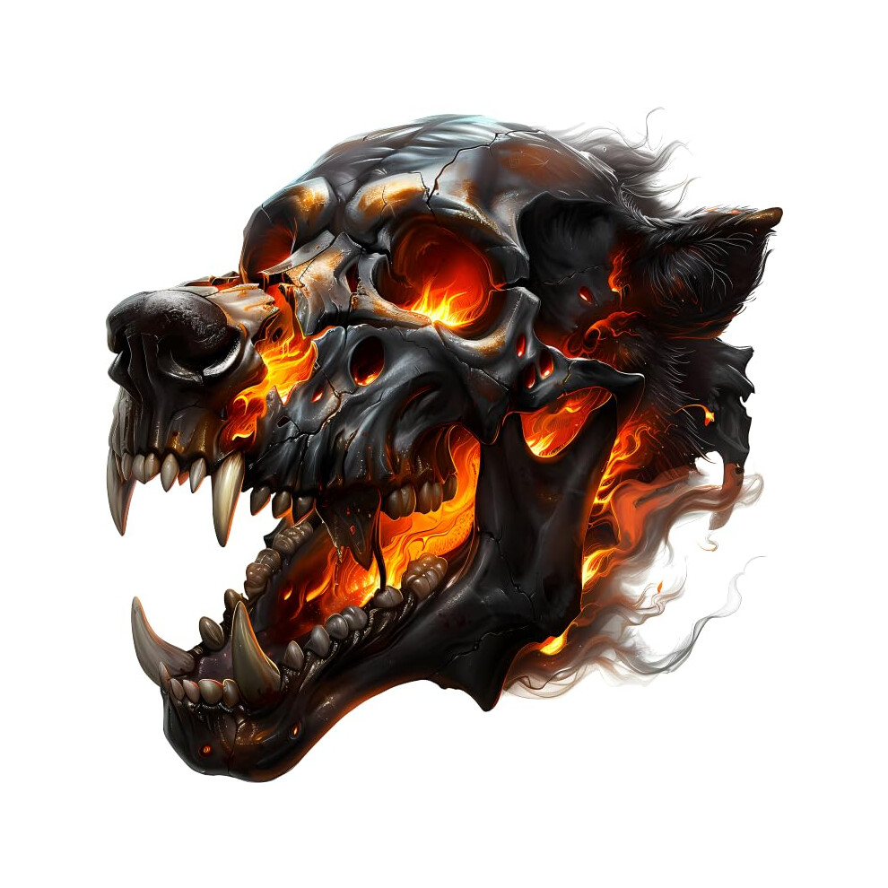 X6 Hellhound Skull Vinyl Decal Stickers, Cover Marks, 70Mm Qty:6, Ideal For Phone, Cups & Mugs, Scrapbooking And More, Vibrant Hell Hound Graphics 5051226433214