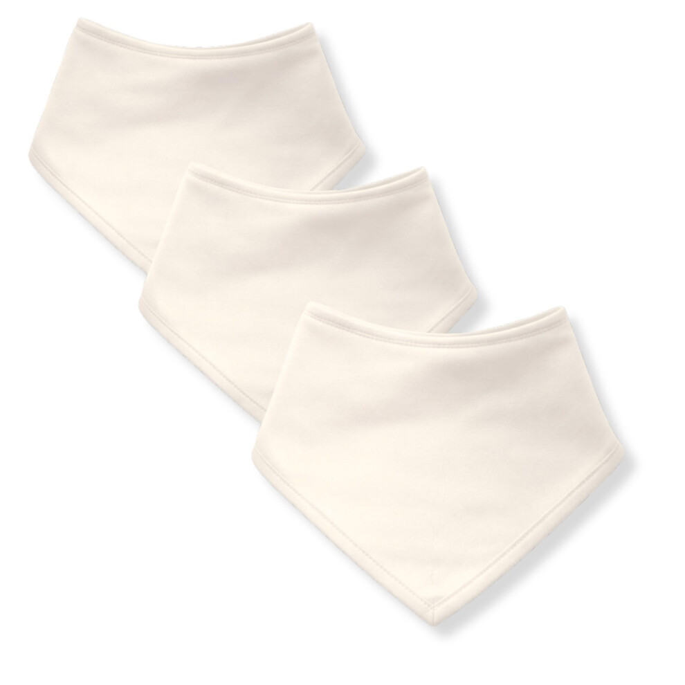 Baby Bandana Bibs 3 Pack, 100% Cotton Dribble Bibs For Boys & Girls 0-24 Months, Teething Bib, Milk Feeding Bib One Size Cream Baby Togs