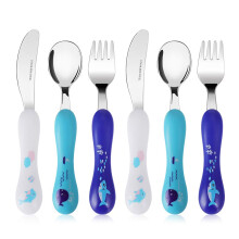 Lehoo Castle Childrens Cutlery, 6 Pcs Toddler Cutlery Set Stainless Steel, Includes 2 x Childrens Forks/Knives/Spoons, Kids Knife and Fork Sets