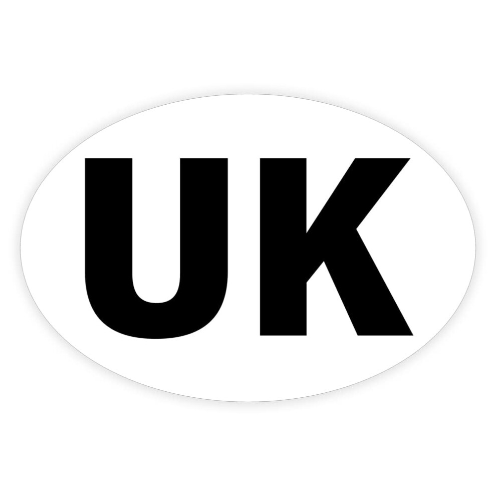 Pack Of 1 Oval Uk Car Stickers For Europe (180 X 133 Mm) Self Adhesive Number Plate Uk Sticker Waterproof Uk Car Sticker For Europe Packwith 5051226431159