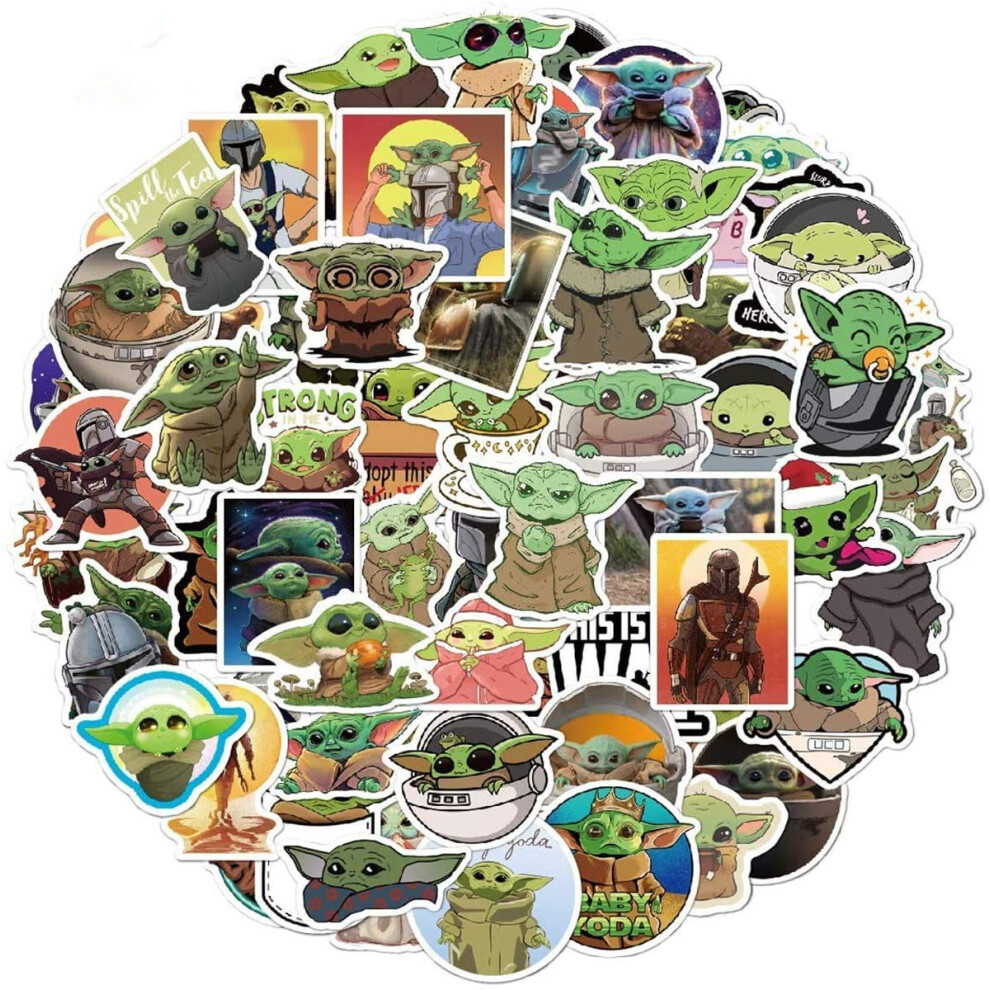 Lanseede 100Pcs Yoda Stickers Laptop Bomb Vinyl Waterproof Stickers Variety Pack For Luggage Computer Skateboard Car Motorcycle Decal For Teens 5051226437892
