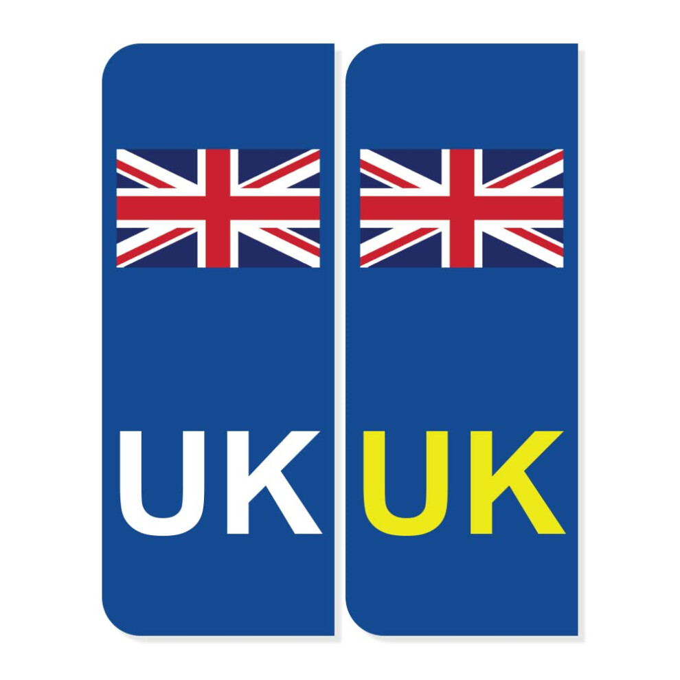 Pack Of 2 Uk Stickers For Car Europe (105 X 40 Mm) Uk Number Plate Stickers For Europe Uk Car Sticker Packwith 5051226431548