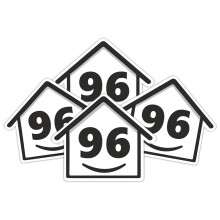 4pk Bin Numbers for Wheelie Bins 1-99 | Happy House Black Stickers (96)