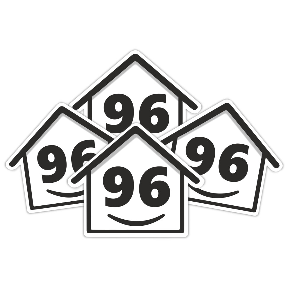 4 X Bin Numbers For Wheelie Bins, 1-99, 15Cm ÂHappy Houseâ Design Dustbin Stickers, Easy Application Stick On Number Stickers 5051226436413