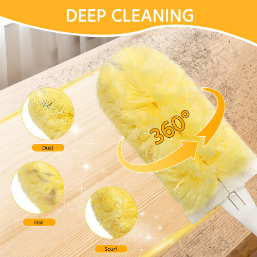 Newthinking Flash Dust Magnet Refills, 50 Disposable Fluffy Electrostatic Dusters Refills for Home Cleaning (Duster Refills Set without Handle) 2