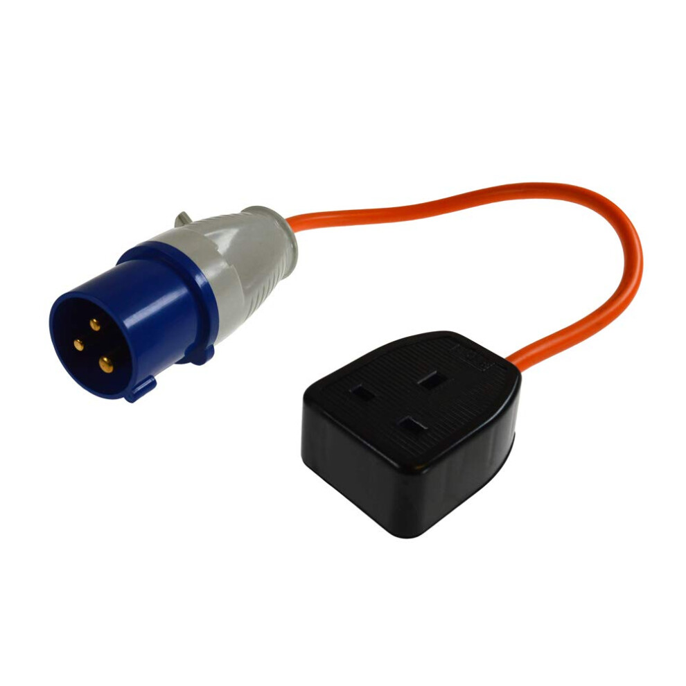 Maypole 230V 16 Amp Trailing Socket, Converts Caravan Site Electrics For 3 Pin British Socket Applications 5051226444920