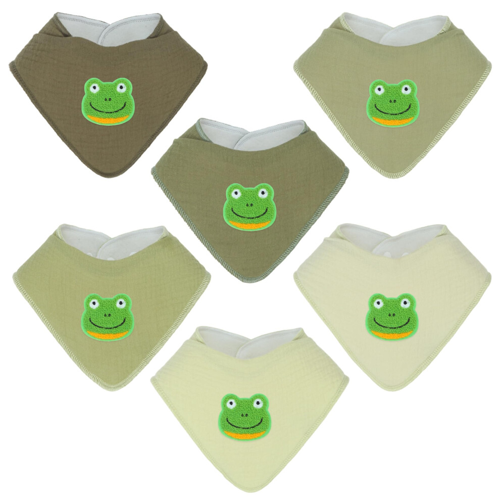 Benoxine Muslin Baby Bibs Soft And Absorbent Adjustable Baby Dribble Bandana Bibs With Adjustable Snaps For Unisex Baby Girls & Boys,6-Pack