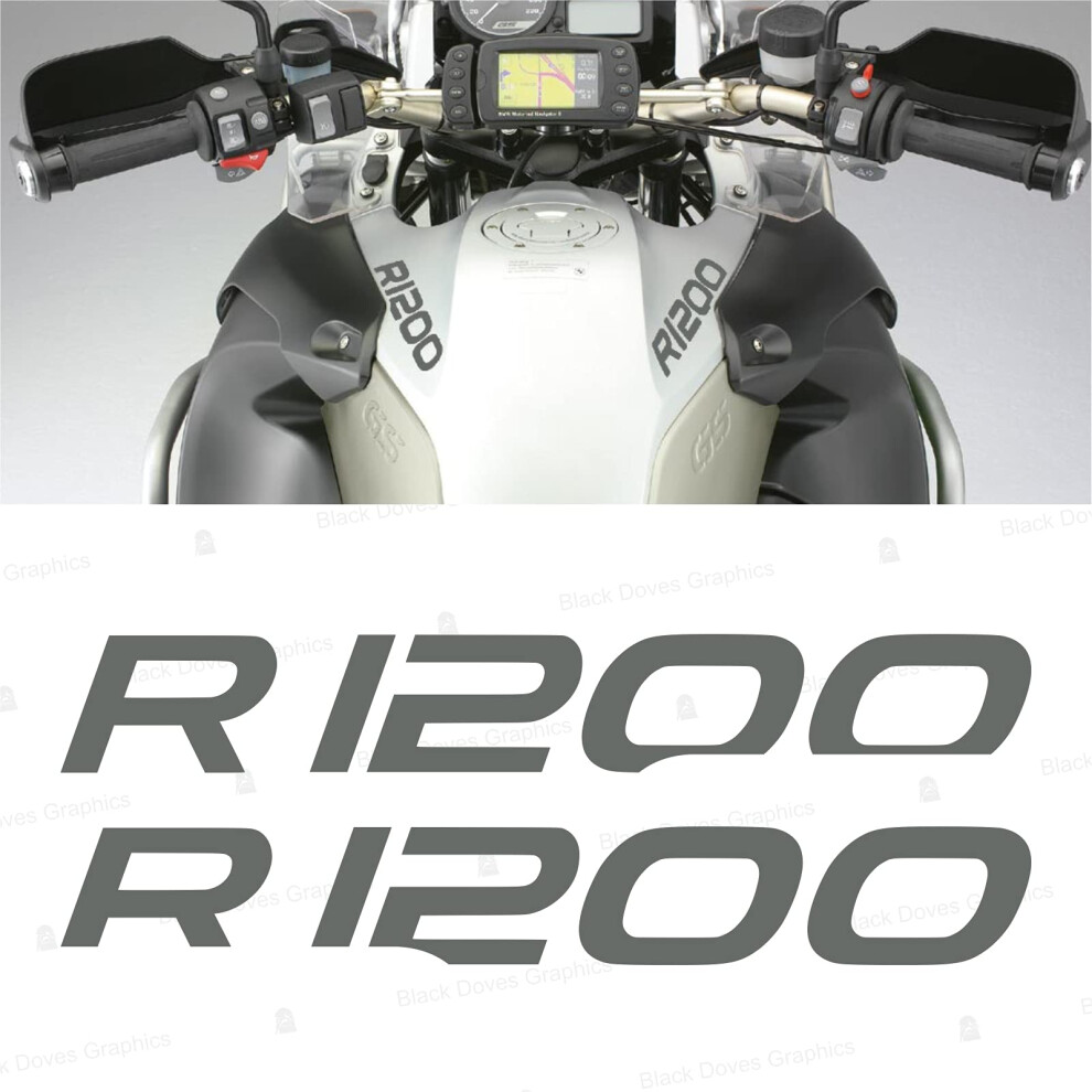 2X R1200 For Motorrad R 1200 Gs Adesivi Pegatina Stickers Autocollant Aufkleber Vinil Motorcycle R1200gs (Grey) Grey 5051226435843