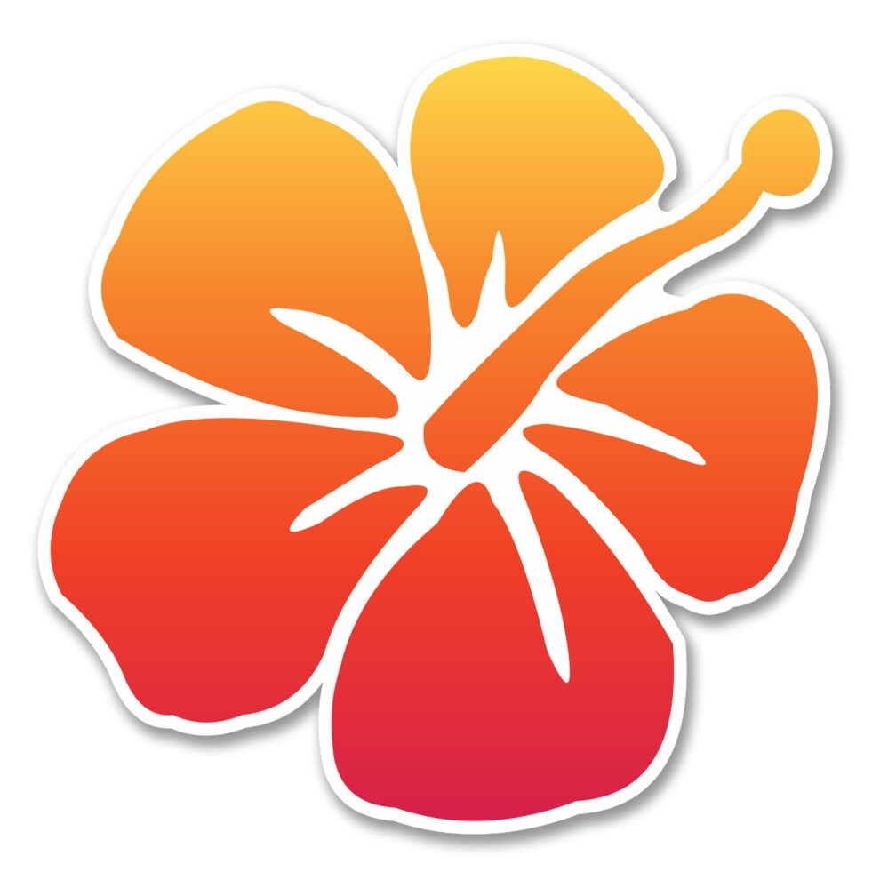 2 X 10Cm Hibiscus Flower Vinyl Stickers Car Bike Laptop Helmet Hawaii Surf #6259 (10Cm X 10Cm) 5051226440342