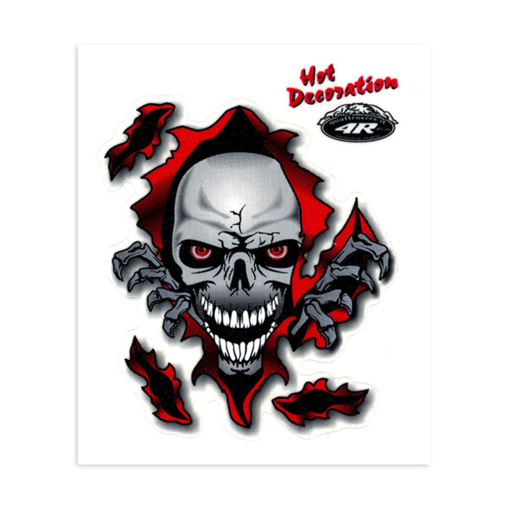 4R Quattroerre.it Sticker Skull, 10 X 12 Cm 5051226437113