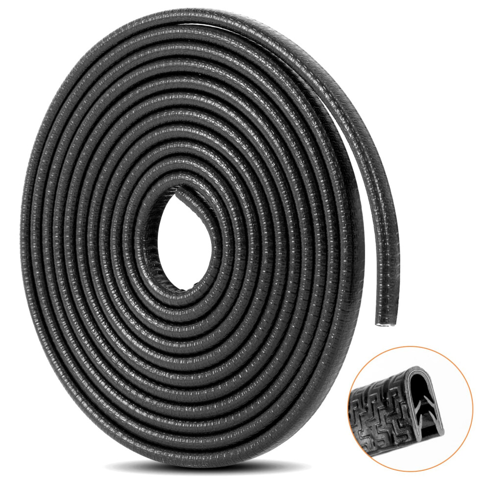 Car Door Edge Protector Edge Guards 16Ft(5M) U Shape Automotive Door Trim Edge Protector For Most Car Black 4894773791861