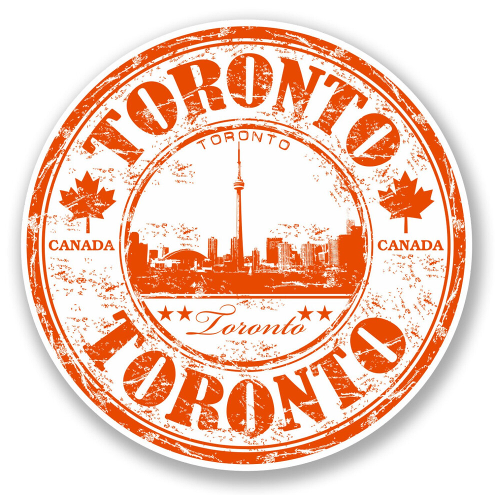 2 X 10Cm Toronto Canada Vinyl Sticker Travel Luggage Tag Flag Map Laptop #5828 (10Cm X 10Cm) 5051226440304