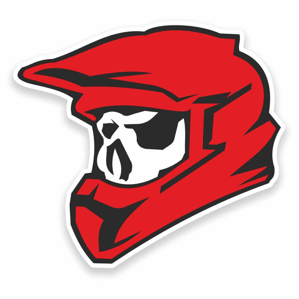 2 X 10Cm Motocross Biker Skull Vinyl Sticker Decal Laptop Bike Motorbike #9610 (10Cm Wide X 9Cm High) 5051226437779