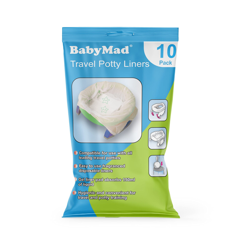 Travel Potty Liners Disposable (Pack Of 10) - Use Liner With Many Leading Potties Babymad