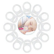 Voarge Pack of 12 Silicone Dummy Chains, Baby Silicone Ring Dummy Holder for Dummy Chains