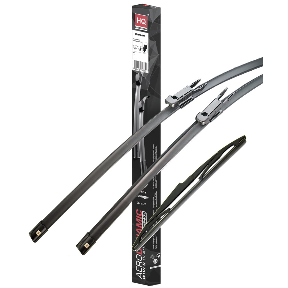 Hq Automotive Wiper Blades For Ford Kuga Suv (2020 And Later) Front Rear Replacement Wipers, Ad02-523|Hq11j 5051226424694