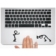 Herngee Cute Matchman-Pushing and Standing Silhouette Decal Stickers MacBook Trackpad-Laptop or Car-Window Skin Stickers