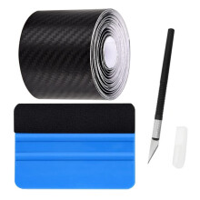 KOMUNJ Carbon Fiber Sticker Tape Vinyl Wrap Adhesive Waterproof,3D Carbon Fiber Vinyl Tape for Black Out Chrome Delete Window Trim Door Trim