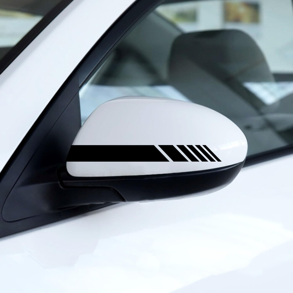 Autodomy Pack 6 Units Car Rear View Mirror With Striped And Arrows Design | Rear View Mirror Adhesive With Stripes Fringes | Universal Car Stickers 5051226437403