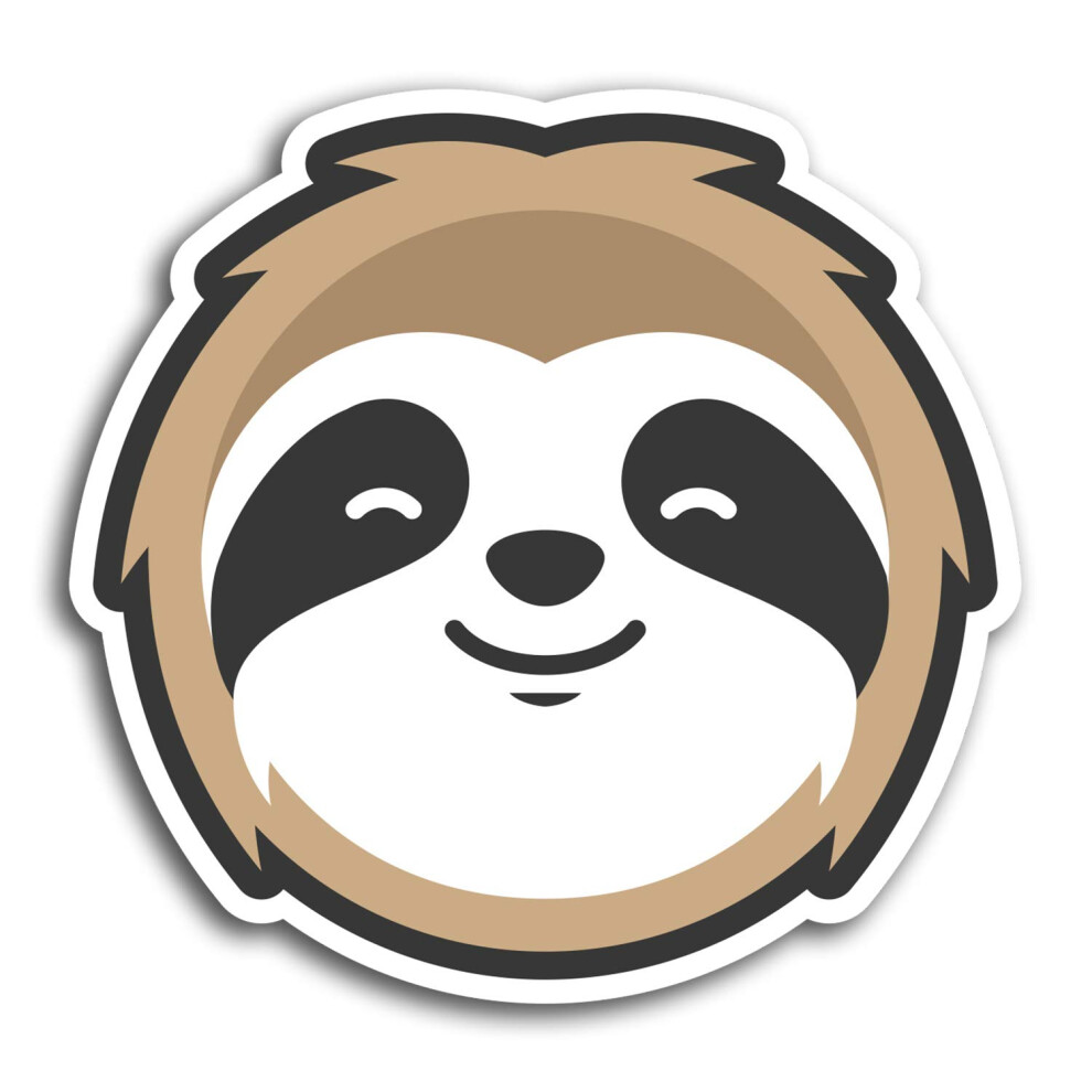 2 X 10Cm Cute Smiling Sloth Vinyl Stickers - Sticker Laptop Luggage #19316 (10Cm Wide) 5051226440557