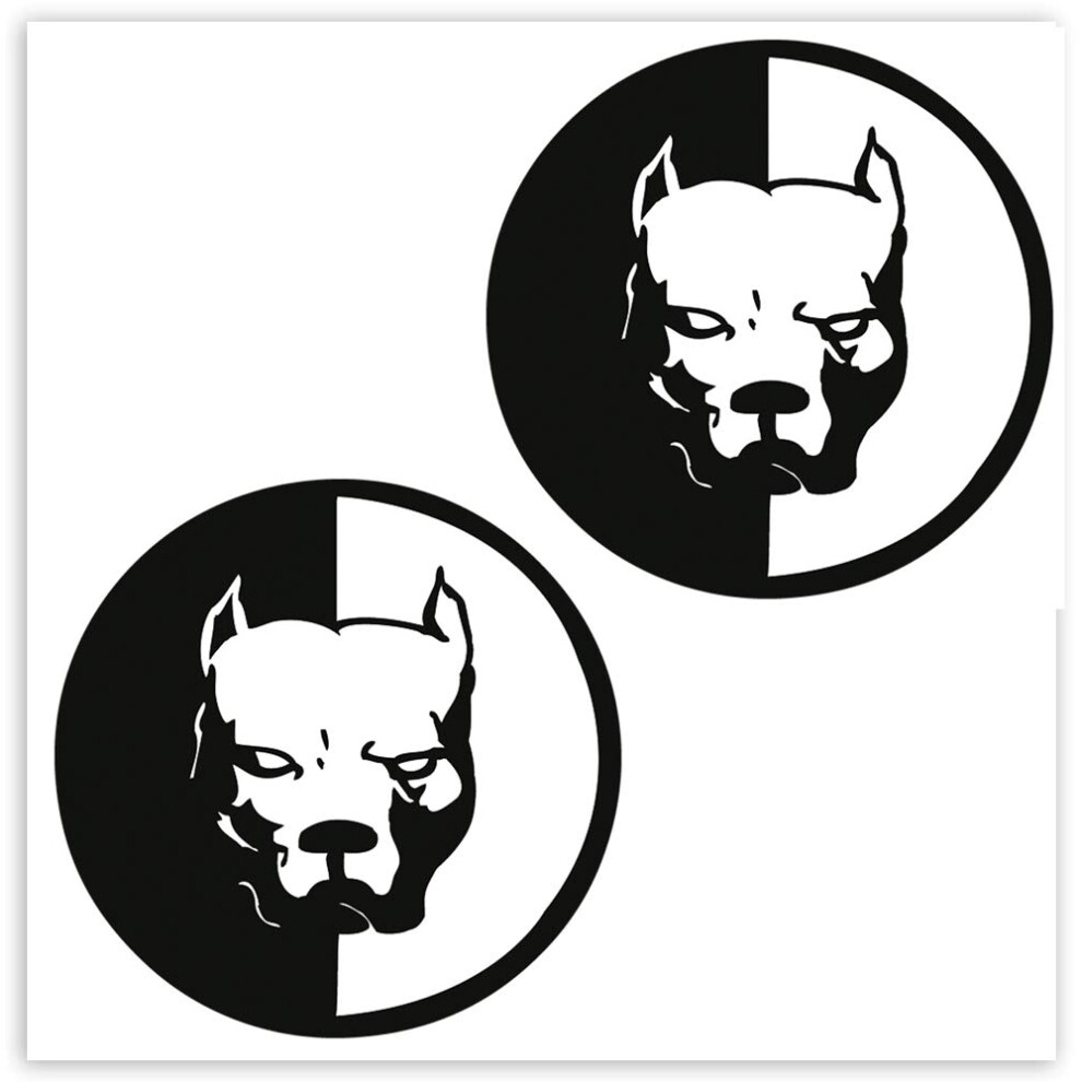 Skinoeu 2 X Self-Adhesive Stickers Vinyl Decal Pitbull Dog Laptop Ipad Car Window Auto Moto Helmet Bike Skate Truck Tuning B 5 5051226438448