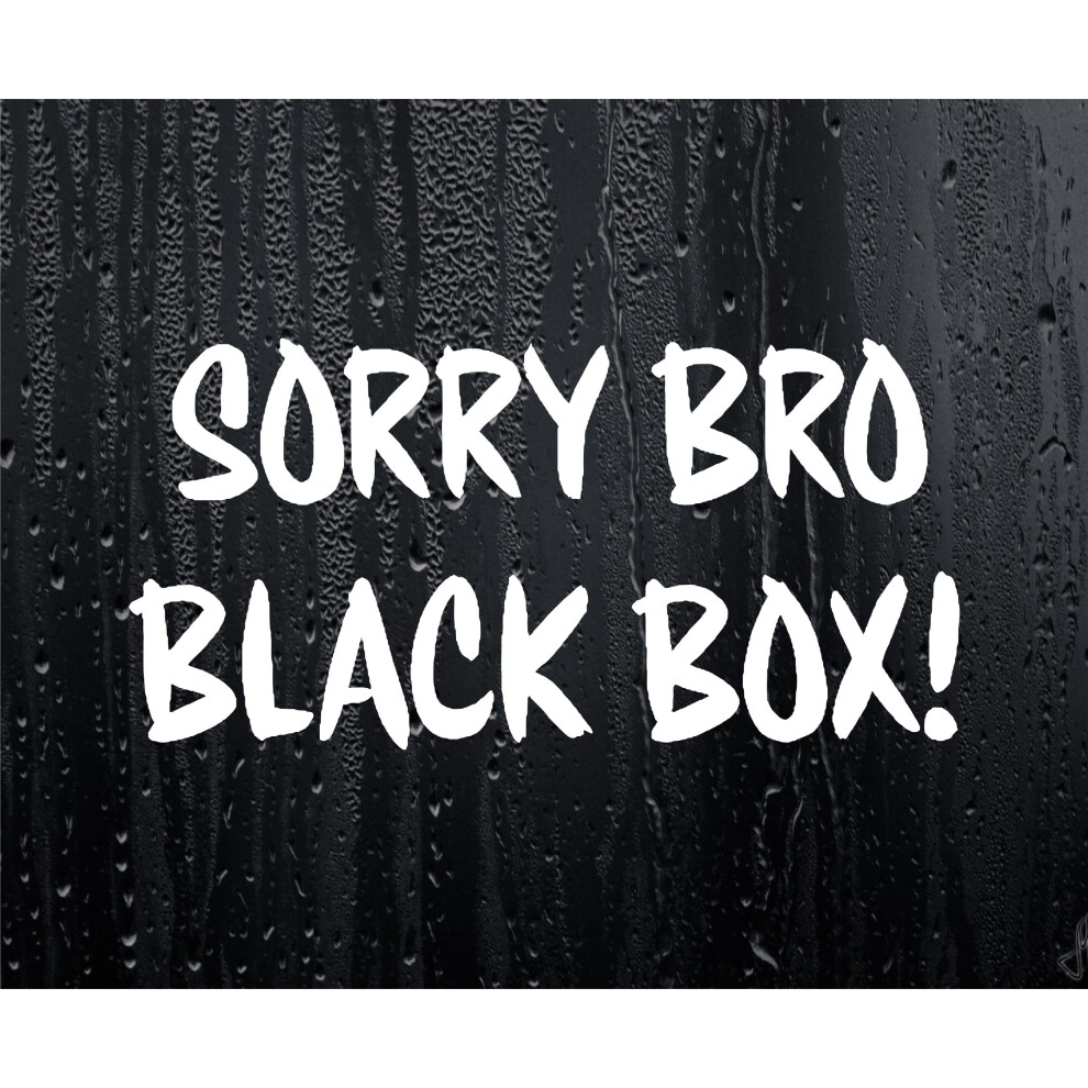 Car Sticker Sorry Bro Box Novelty Nice Cute Bumper Boot Door Young Driver Decal Black 5051226434723