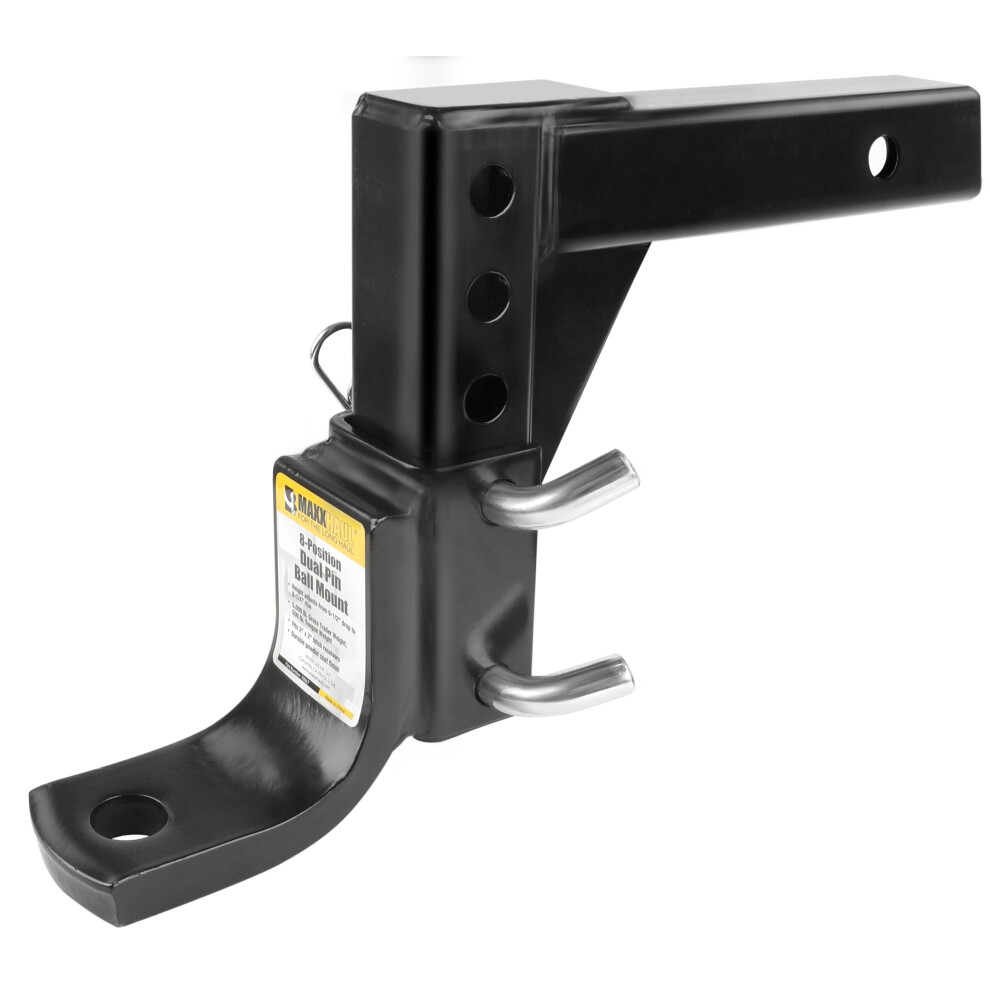 Maxxhaul 70067 Trailer Hitch - 8-Position Adjustable Ball Mount Tow Hitch - 5000 Lbs. Gtw Capacity, Black 5051226445194