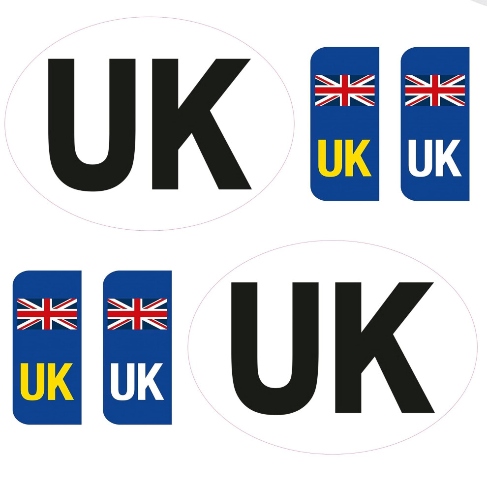 2 X 3Pk Uk Stickers For Car Europe Â Gb Car Decal And Uk Flag Labels Â Legal Size Â Self-Adhesive Vinyl Â Weather Resistant Blue 5051226437595