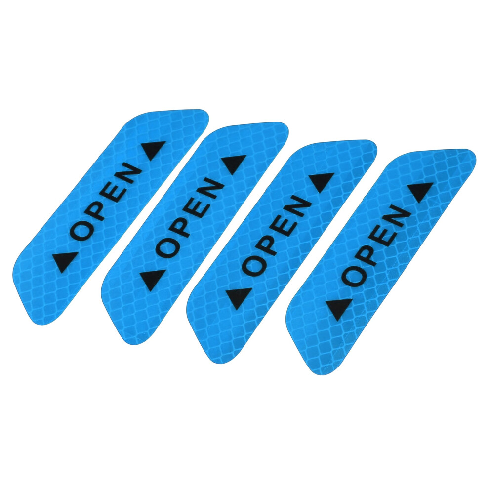 X Autohaux 4Pcs Car Door Reflective Sticker Open Warning Safety Sign Blue 5051226426780