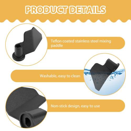 Universal Bread Maker Paddle, Non-Stick Breadmaker Paddle, Bread Machine Replacement Parts Teflon Coated Carbon Steel Kneading Paddle Replacement 2