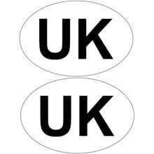 Haobase 2PCS UK Oval Sticker for Cars, Vans, Trucks - Self Adhesive Vinyl UK Sticker (16.5cm x 11cm)