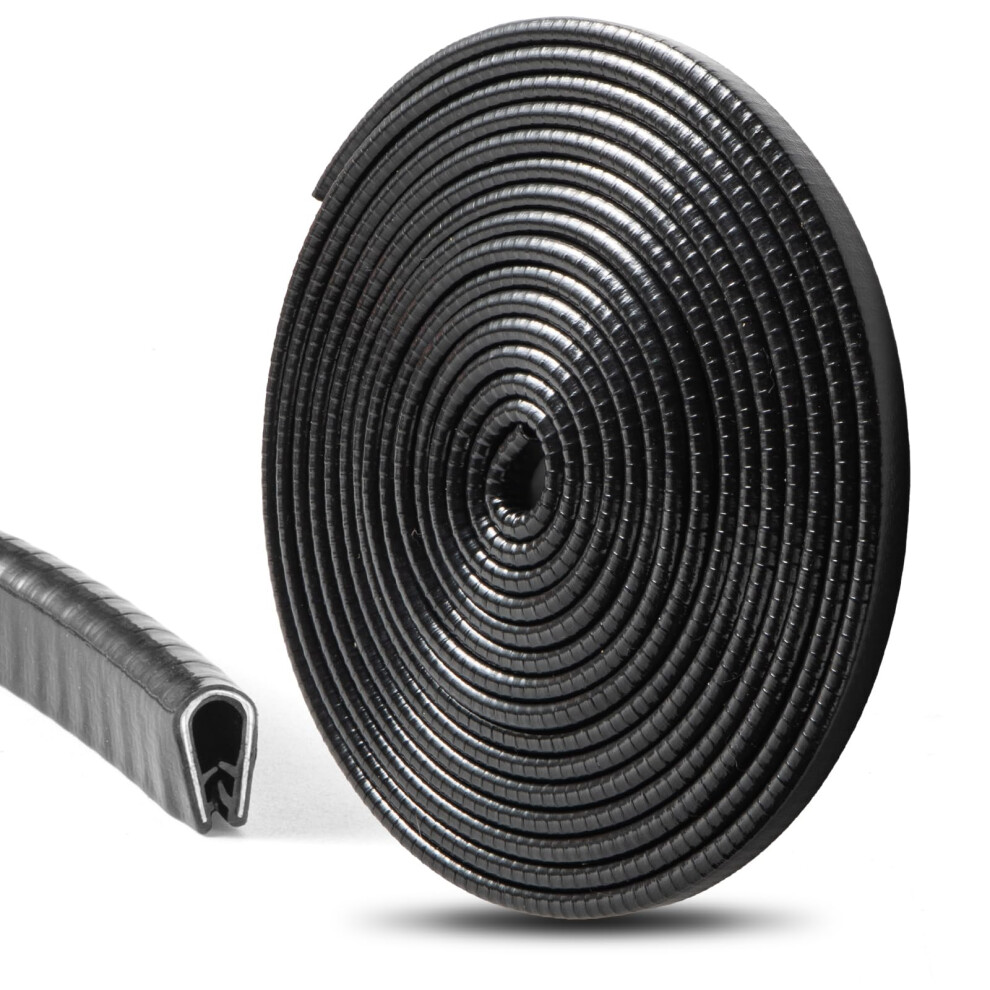 Car Door Edge Protector 5M/16.4Ft, U Shape Car Door Rubber Edge Trim No Glue, Fit For Most Cars 5051226423062