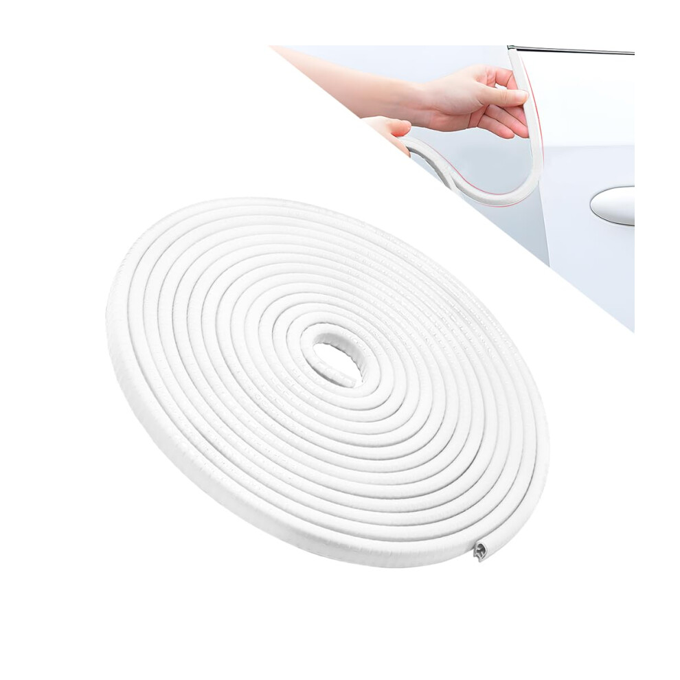 Cgeamdy Car Door Edge Guards - Universal Rubber Seal Protector U Shape Trim For Most Cars, Aluminum Boats (White/10M) White 5051226423420