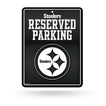 Rico Industries NFL Football Buffalo Bills Metal Parking Sign 8.5" x 11" Carbon Fiber Metal Parking Sign - Great for Man Cave, Bed Room, Office