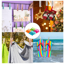 Pegs for Washing Line, Clothes Pegs with Non-Slip, Plastic Material, 24Pcs Set with Storage Mesh Bag and Hanging Hook