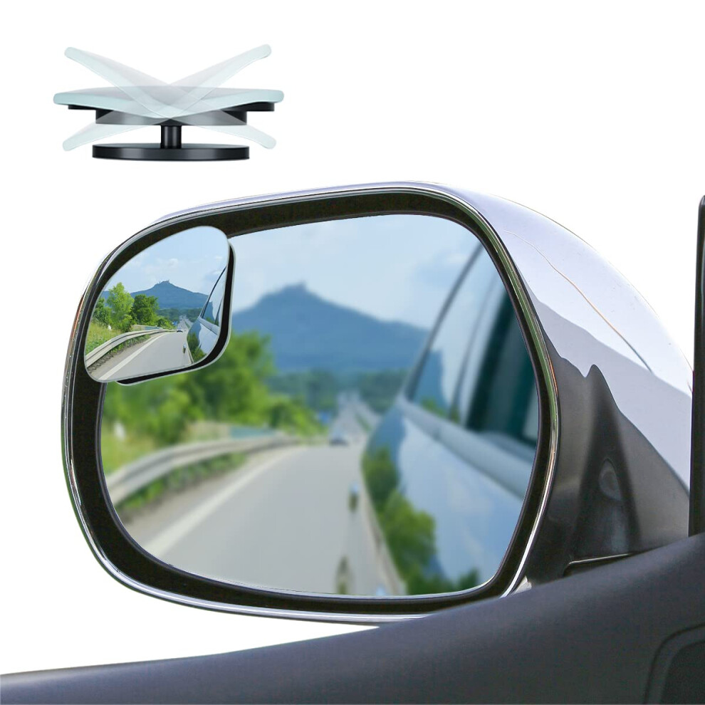 Car Blind Spot Mirror, 2Pcs 5Cm Round Hd Glass Convex Wide Angle Adjustable Side Rear View Mirrors For Cars, Suvs, Trucks, Vans 5051226422317