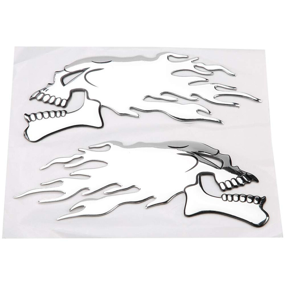 Kimiss 2Pcs 3D Motorcycle Sticker, Motorcycle Tank Decals Stickers Skull Head Car Sticker Decor Decal 5051226436598