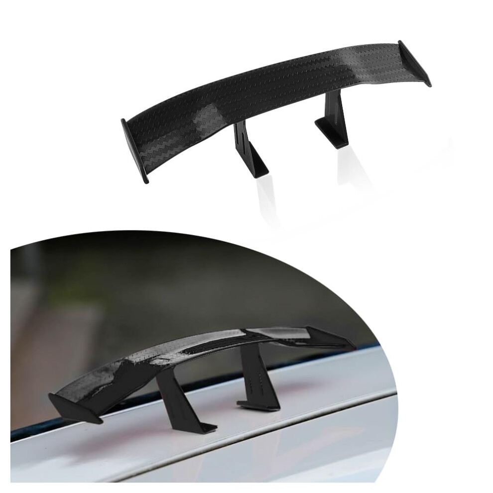 Mini Spoiler Wing Cool Decoration For Tail, Universal 17Cm Rear Spoiler, Carbon Fiber Auto Exterior Accessories Black 5051226423567