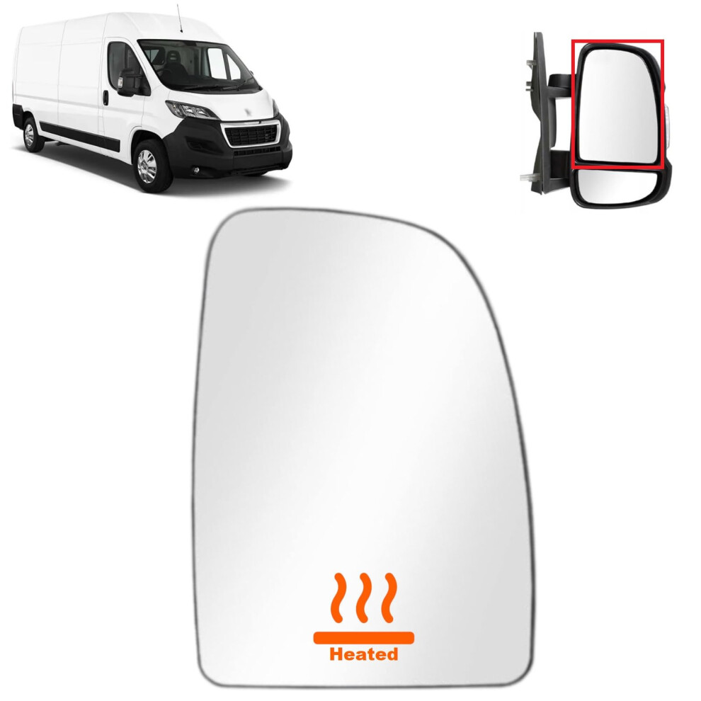 Biaren Wing Mirror Upper Glass Right Heated For Fiat Ducato Peugeot Boxer Citroen Relay 2006 Onwards 8151Lk 71748247, Wing Mirror Glass + Back Plate 5051226422676