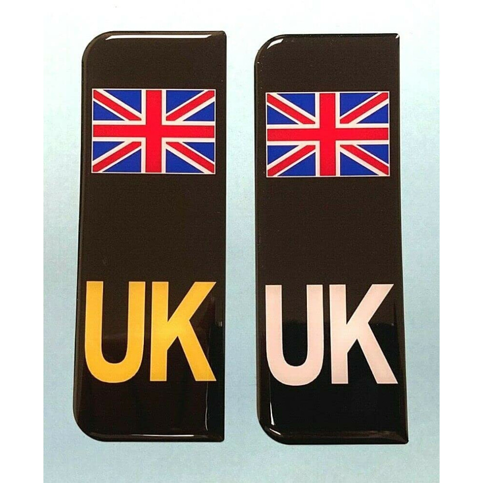 Domed Union Jack Uk Vehicle Number Plate Stickers Black 5051226438400