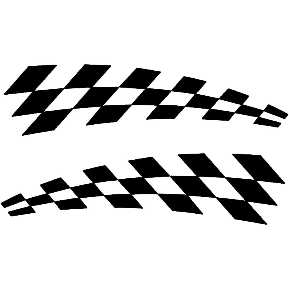 Novelty Chequered Flag Pack Of 2 Car Stickers - Waterproof Decal - Long Lasting - Uv Resistant - Cars, Motorbikes, Trucks, Vans ( Glossy) Silver 5051226435447