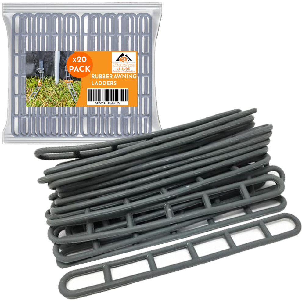 Xtremeauto Caravan Awning Ladders Straps - X20 Awning Ladder Straps Tie Kit, Rubber Strap For Awnings, Easily Secure Caravan Awning, All Peg Types 5051226442353